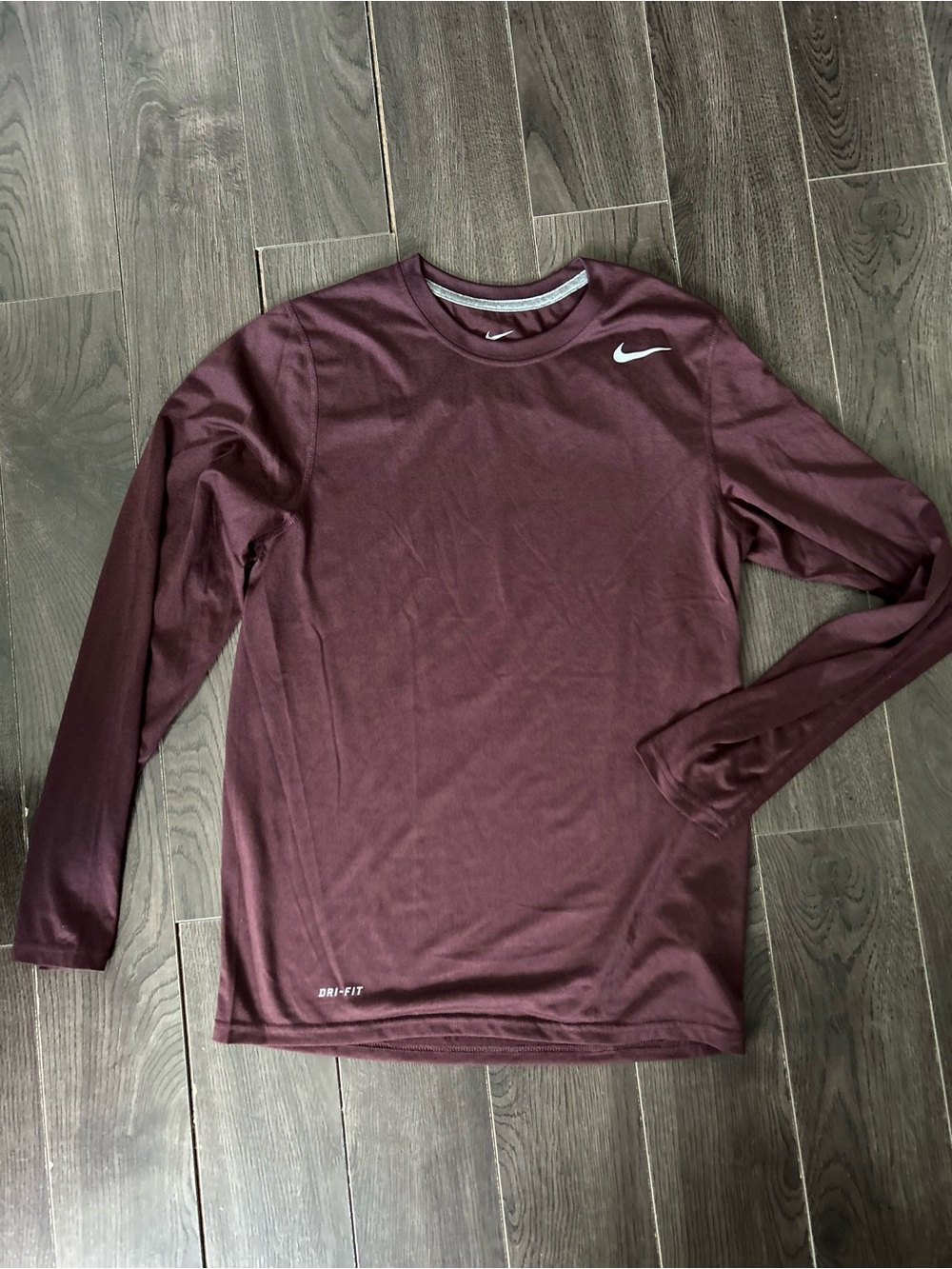 Nike Long Sleeve Dri-FIT Shirt - Maroon